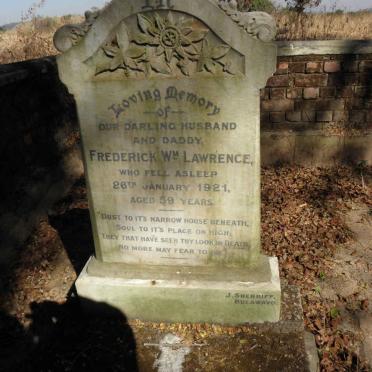 LAWRENCE Frederick Wm. -1921