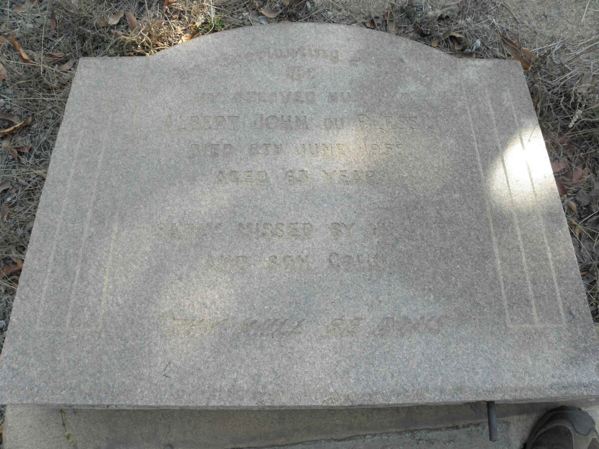 PLESSIS Albert John, du -1958