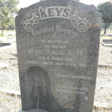 KEYS Cyril Claude 1934-1958