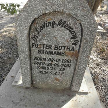 SHAMAMBO? Foster Botha 1961-2001