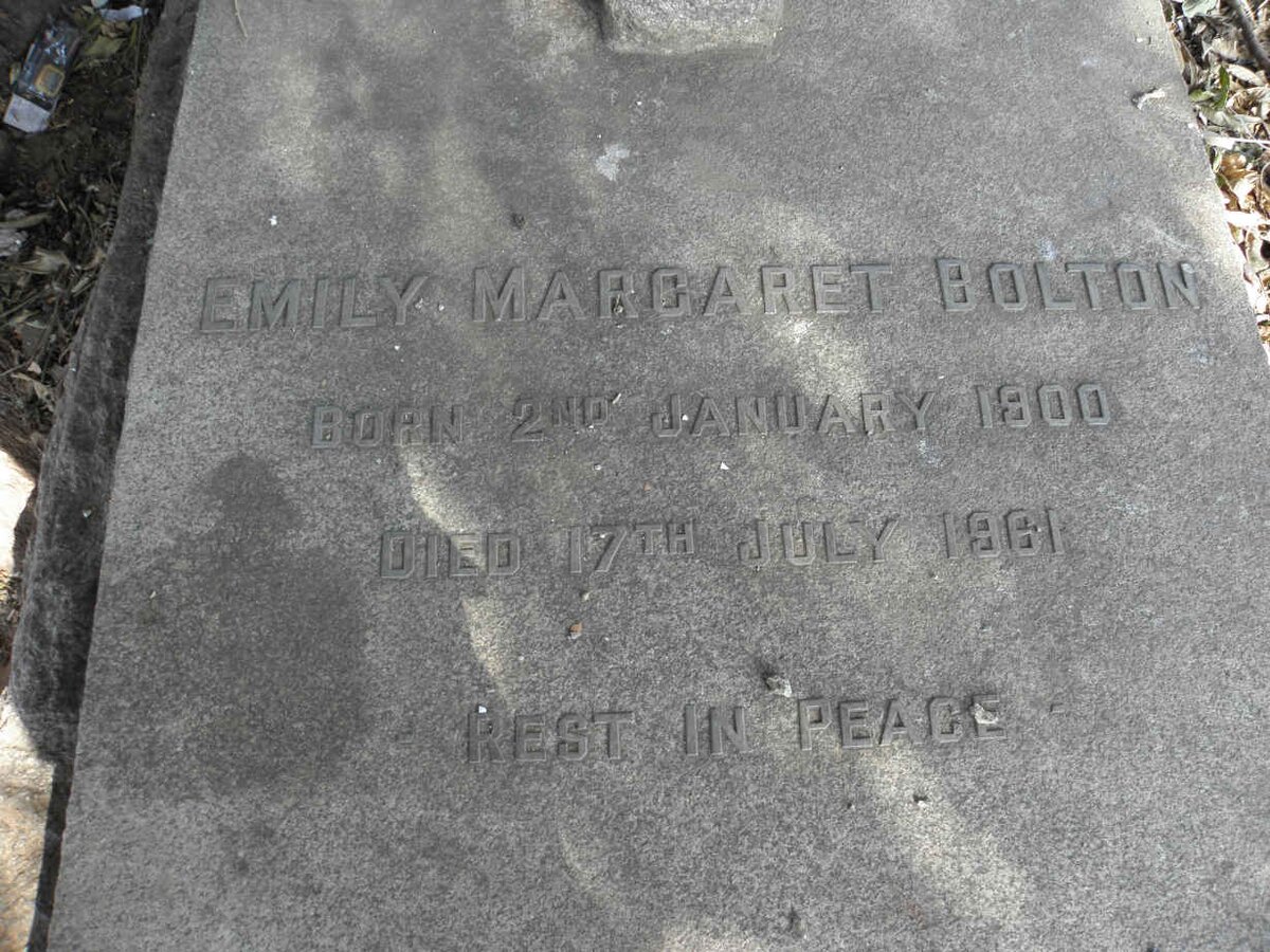 BOLTON Emily Margaret 1900-1961