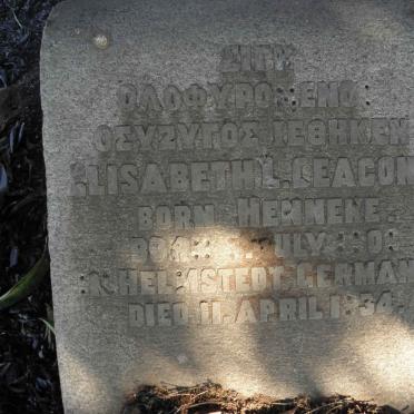 DEACONOS Elisabeth L. nee HENNEKE 1908-1934