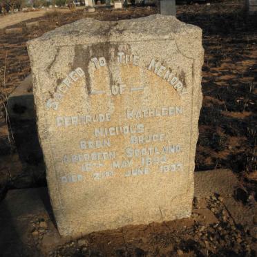 NICHOLS Gertrude Kathleen nee BRUCE 1893-1937