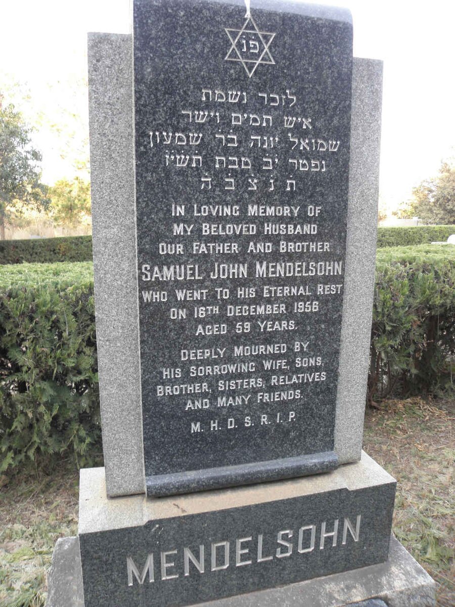 MENDELSOHN Samuel John -1956