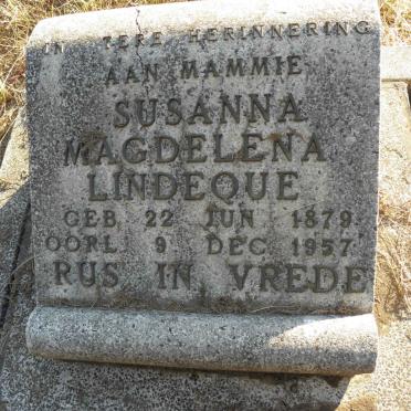 LINDEQUE Susanna Magdelena 1879-1957
