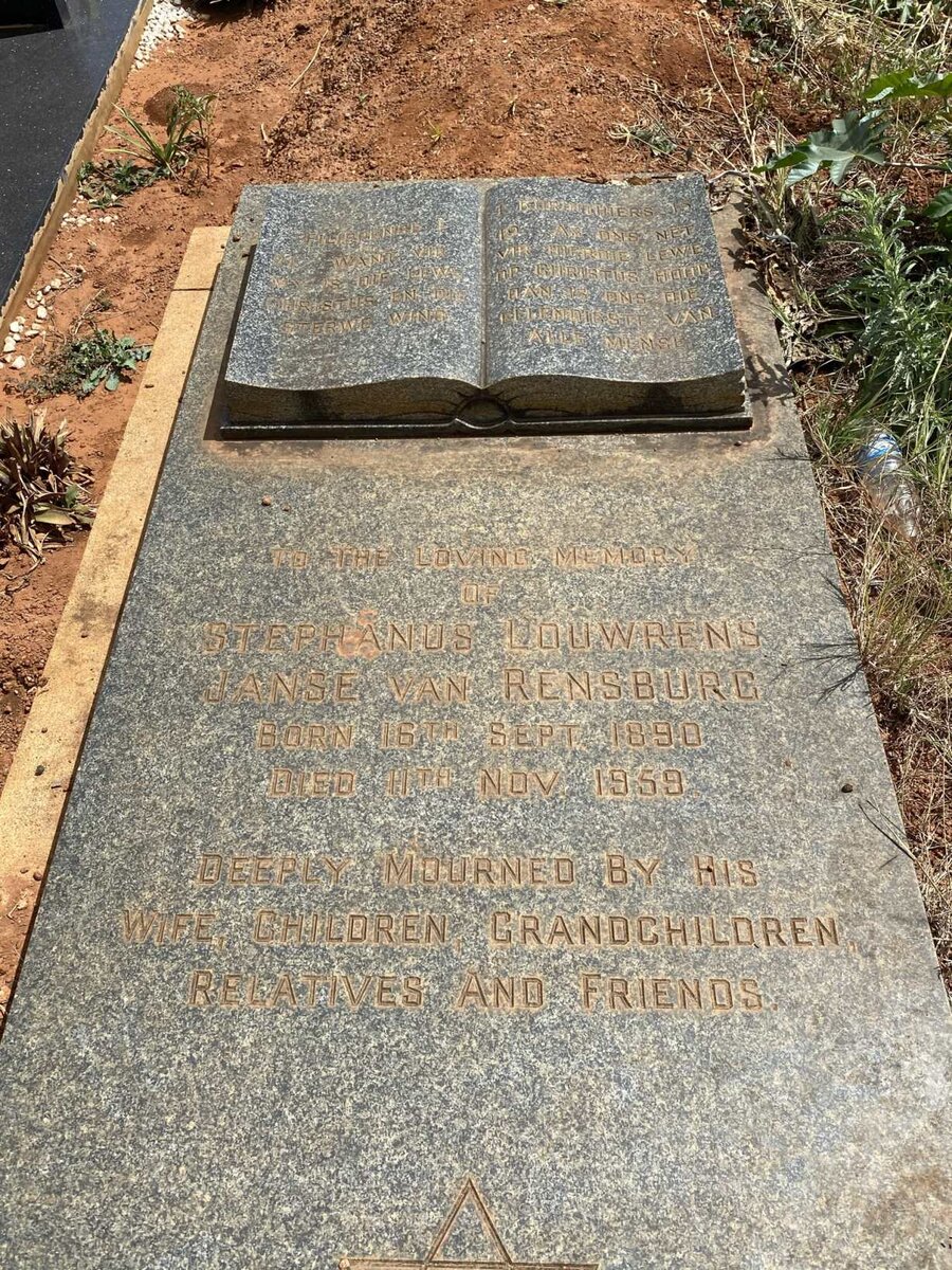 RENSBURG Stephanus Louwrens, Janse van 1890-1959