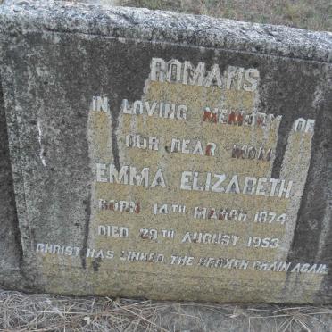ROMANS Emma Elizabeth 1874-1953