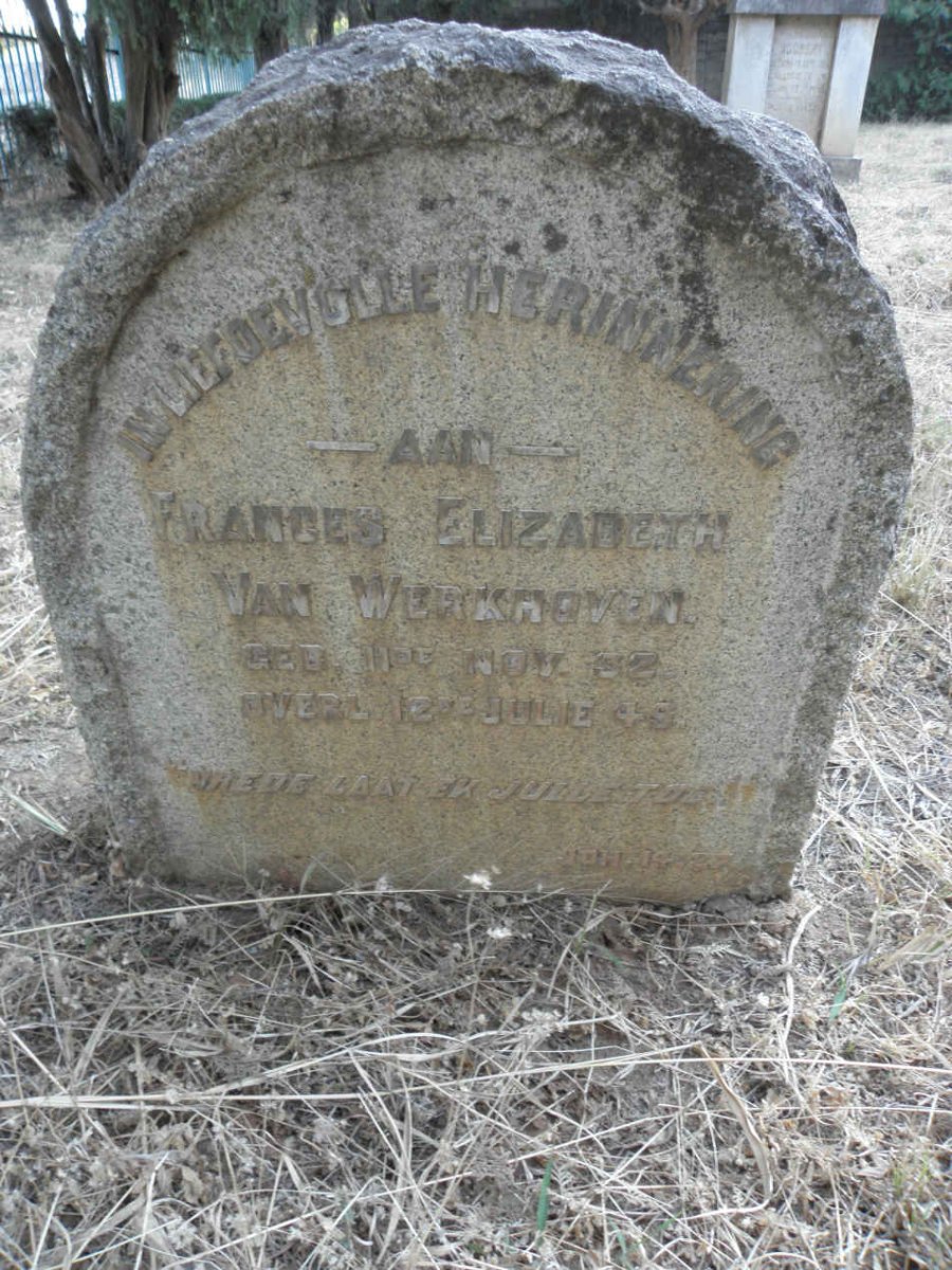 WERKHOVEN Frances Elizabeth, van 1932-1946