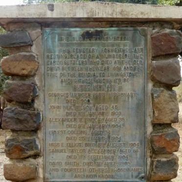 3. Memorial plaque - The Old Drift Cemetery