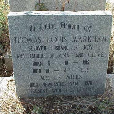 MARKHAM Thomas Louis 1915-1985 :: MARKHAM Miles -1978
