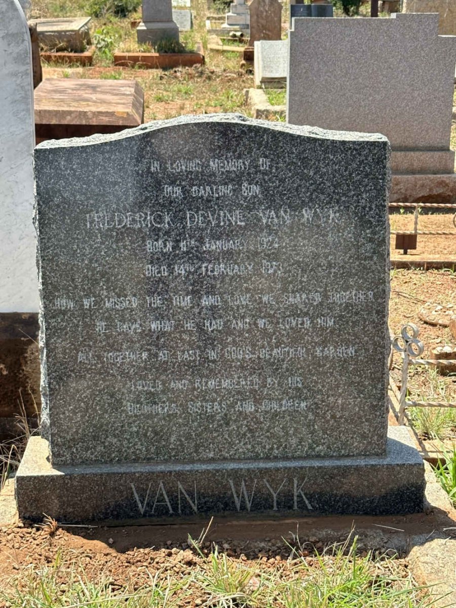 WYK Frederick Devine, van 1924-1973