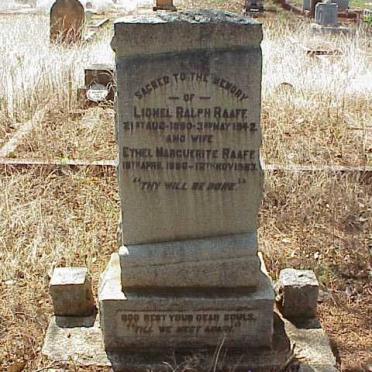 RAAFF Lionel Ralph 1890-1942 &amp; Ethel Marguerite 1886-1953