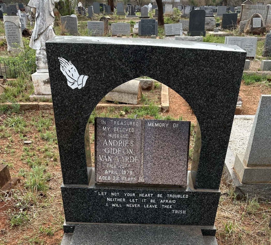 AARDE Andries Gideon, van -1978