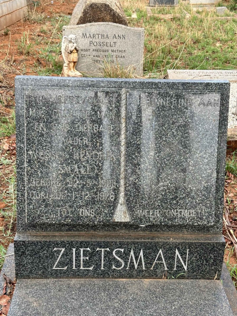 ZIETSMAN Wessel Hendrik 1908-1976
