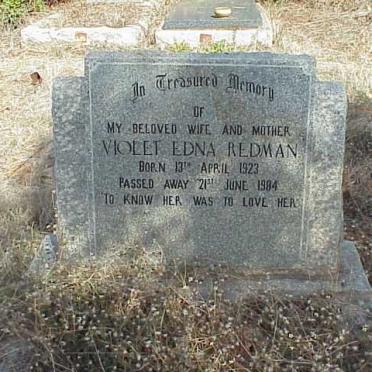 REDMAN Violet Edna 1923-1984