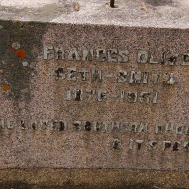 SMITH Frances Olive, SETH 1876-1951