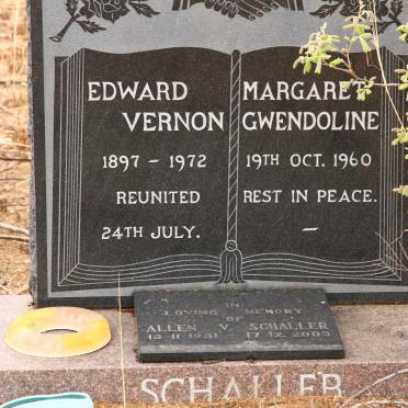 SCHALLER Edward Vernon 1897-1972 &amp; Margaret Gwendoline -1960 :: SCHALLER Allen V. 1931-2005