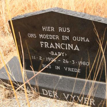 VYVER Francina, van der 1906-1980