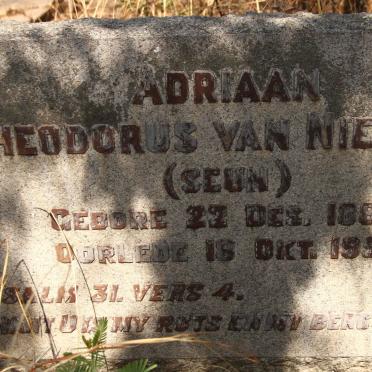 NIEKERK Adriaan Theodorus, van 1884-1956