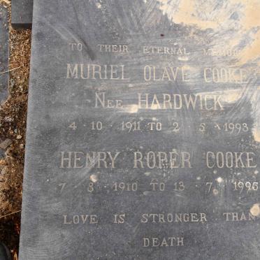 COOKE Henry Roper 1910-1995 &amp; Muriel Olave HARDWICK 1911-1993