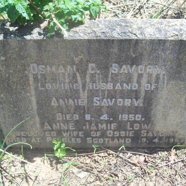 SAVORY Osman C. -1950 &amp; Anne Jamie Low -195?