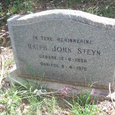 STEYN Ralph John 1958-1975