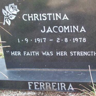 FERREIRA Christina Jacomina 1917-1978