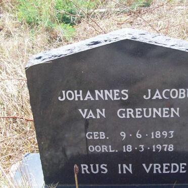 GREUNEN Johannes Jacobus, van 1893-1978
