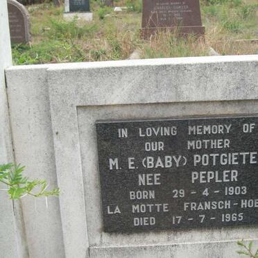 POTGIETER M.E. nee PEPLER 1903-1965