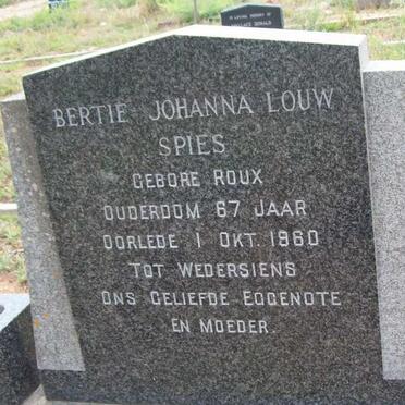 SPIES  Bertie Johanna Louw nee ROUX  -1960