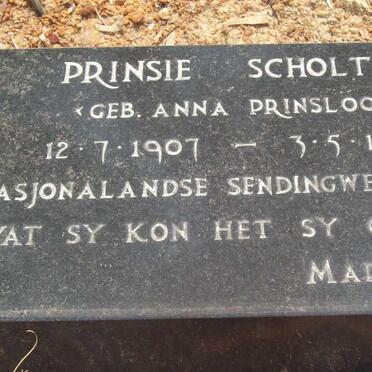 SCHOLTZ Anna nee PRINSLOO 1907-1982