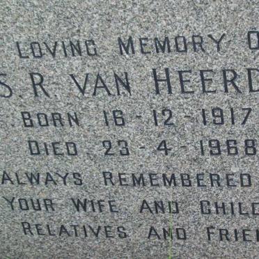 HEERDEN A.S.R., van 1917-1968