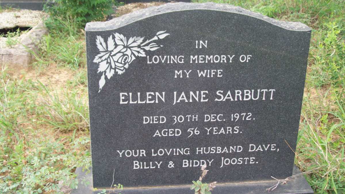 SARBUTT Ellen Jane -1972