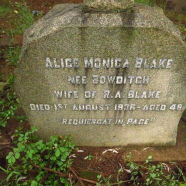 BLAKE Alice Monica nee BOWDITCH -1936