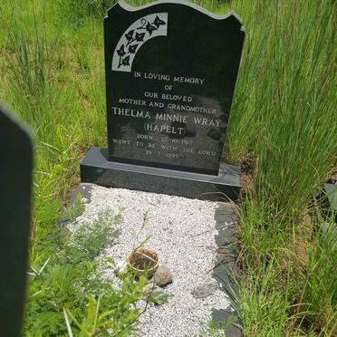 WRAY Thelma Minnie formerly HAPELT 1927-1995