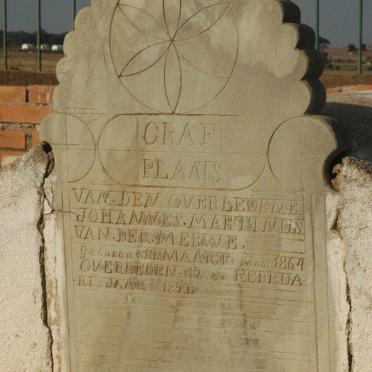 MERWE Johannes Martinus, van der 1864-1892