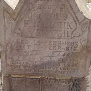 VENTER Jacobus Frederik 1897-1916