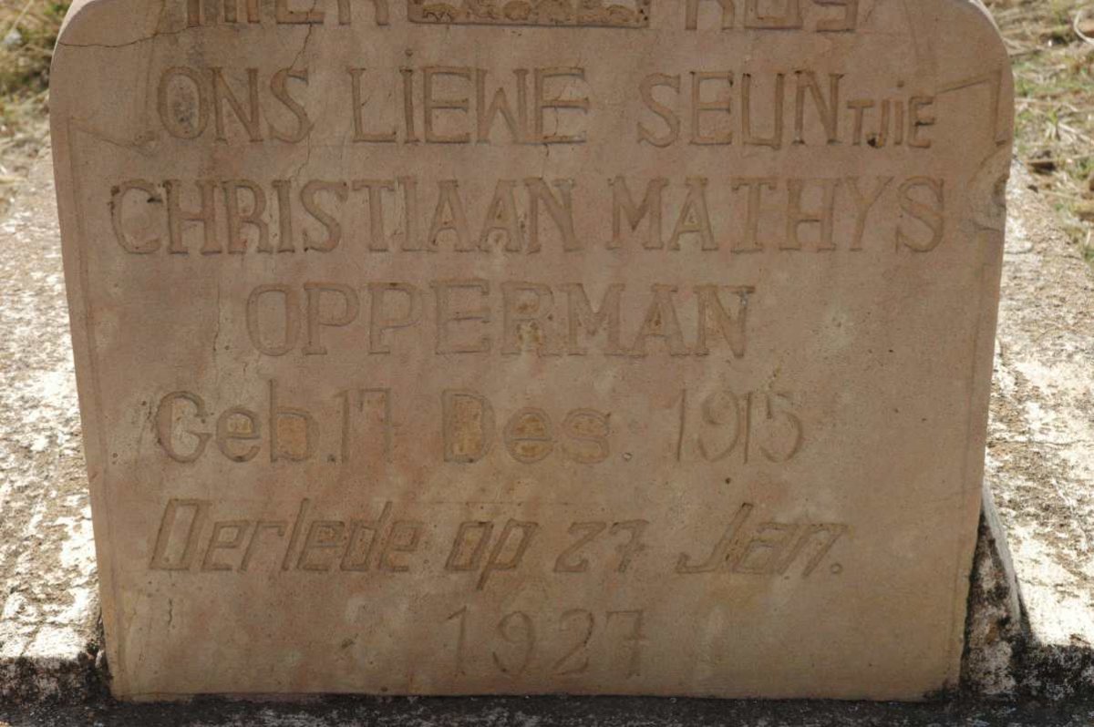 OPPERMAN Christiaan Mathys 1915-1927