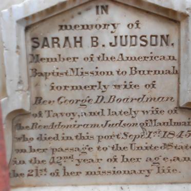 JUDSON Sarah B. formerly BOARDMAN -1845